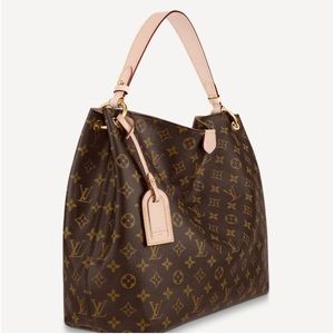 Louis Vuitton Graceful MM Hardware Gold Monogram Canvas Leather Shoulder Bag.